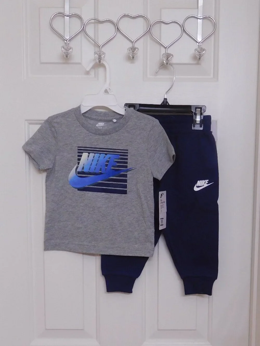 NWT 2pc Nike Gray Blue Navy Shirt & Navy Joggers Set sz 2t